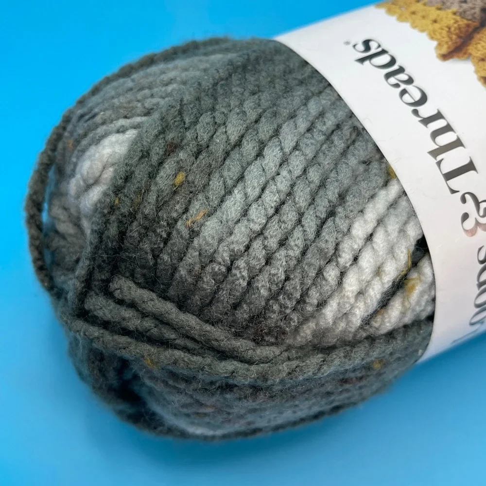 Loops‎ & Threads Yarn Charisma Charcoal Tweed Stripe Grey Bulky Acrylic Blend